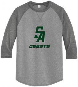Alternative Adult 3/4-Sleeve Vintage 50/50 Tee, Smoke/ Vintage Grey